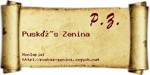 Puskás Zenina névjegykártya